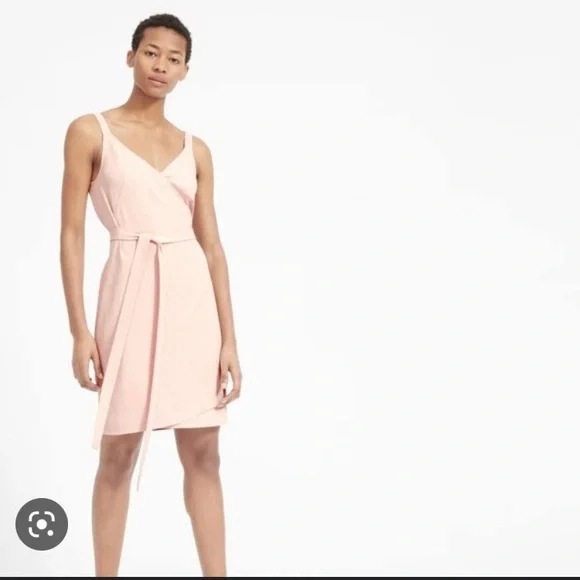 everlane mini wrap dress The Seersucker Mini Wrap Dress